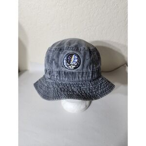 Vintage Toppers Gray Bucket Hat Greatful Dead Patch